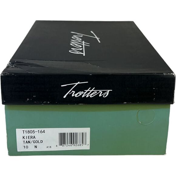 New Trotters Women Shoes US 10 Kitten Heel Pumps Kiera Tan Gold Pointed Toes - Picture 10 of 10